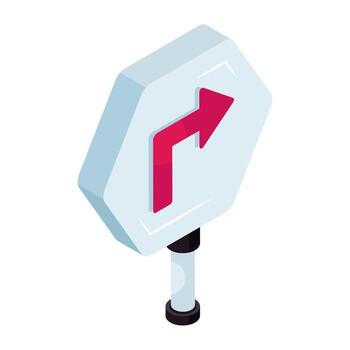 Editable design icon of turn forward arrow vector