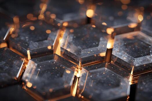 Abstract background with shiny hexagonal shapes photo