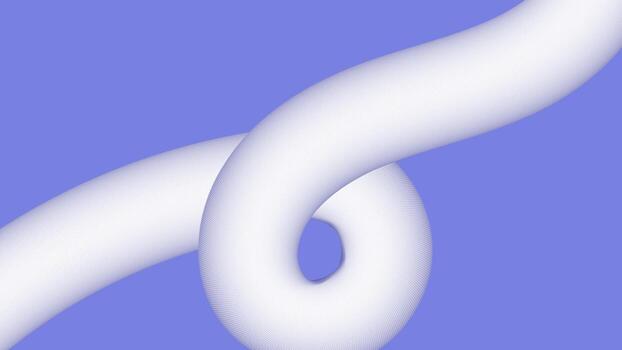 Abstract 3D twisted tube with smooth gradient texture on blue background vector