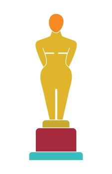 Modern Colorful Award Trophy Statuette Icon vector
