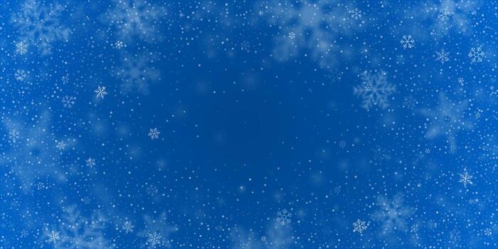 magia antecedentes de que cae nieve copos y copos de nieve con hielo partículas y polvo. nevada huracán en ligero turquesa antecedentes. vector