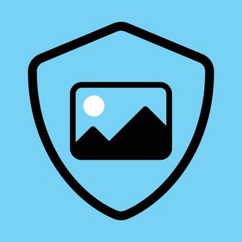 Abstract design of a image protection shield flat icon design vector