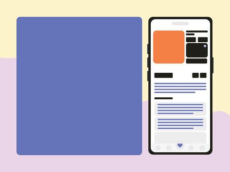 Minimalist mobile app wireframe flat design vector