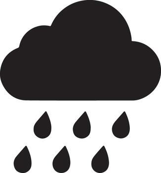 weather icon of a cloud and rain with a cloud computing symbol vector
