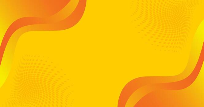 Vibrant Yellow and Orange Abstract Background With Wavy Lines and Dots Pattern vector