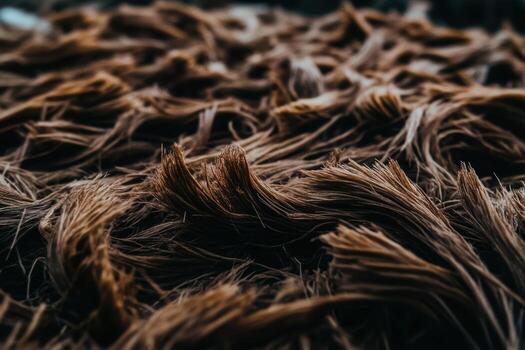 Textured strands of natural material showcasing intricate patterns and colors photo