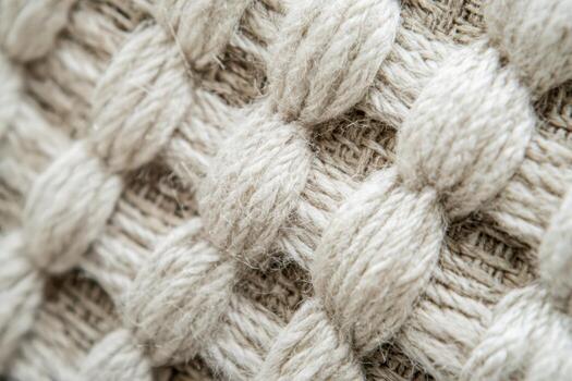 Textured fabric showcasing intricate weaving patterns in neutral tones photo