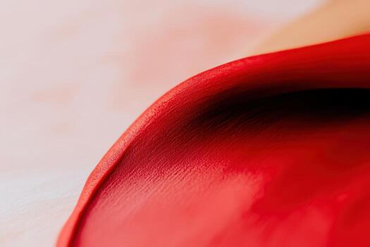 Smooth red surface captures light softly in a close-up detail photo