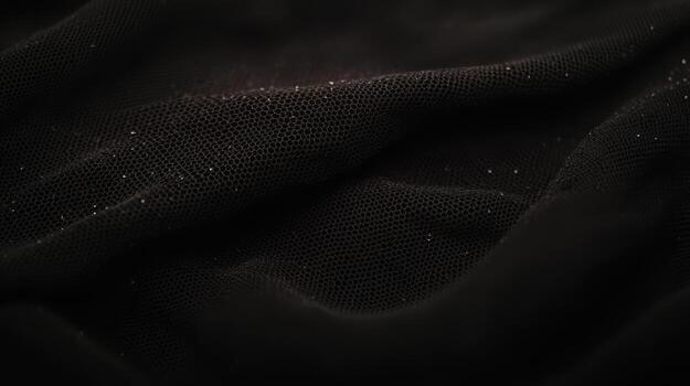Black textile fabric with intricate texture and subtle sparkle details photo