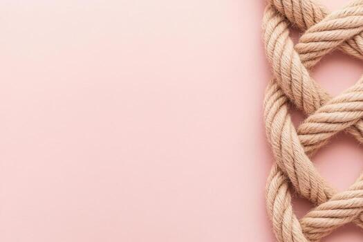 Twisted rope texture on soft pink for your creative projects photo