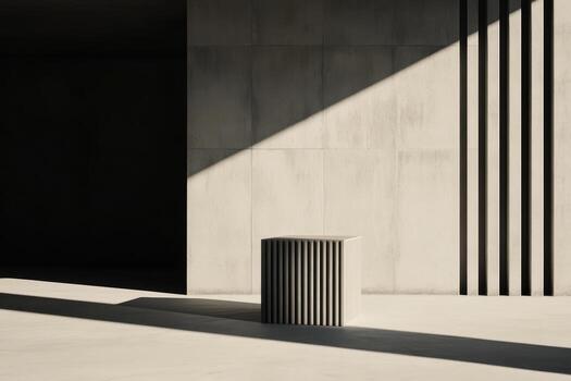 Modern minimalist architecture highlighting geometric shapes and shadows photo