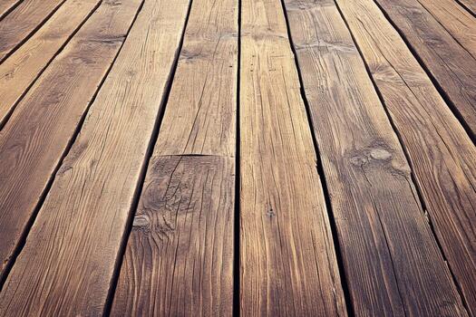 Rustic wooden floor with natural grain patterns and textures photo
