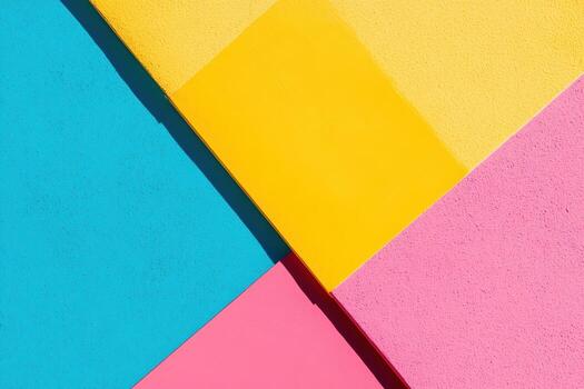Colorful geometric shapes create a vibrant pattern on a bright background photo