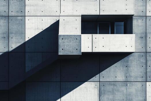 moderno hormigón arquitectura con sombra jugar a mediodía foto