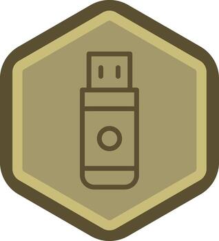 USB conducir codificado ui símbolo vector