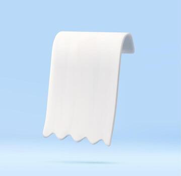 3D Paper scroll with cartoon style. vector