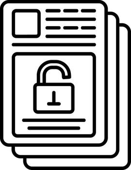 Unsecure File Outline Style Icon vector