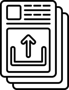 Upload File Outline Style Icon vector