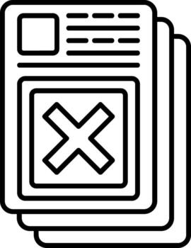 Delete Button Line Style Icon vector