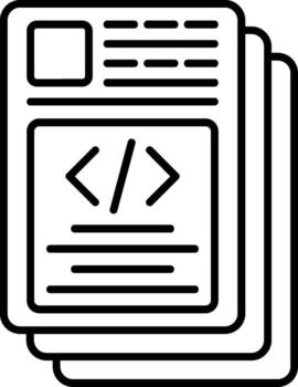 Script Outline Style Icon vector