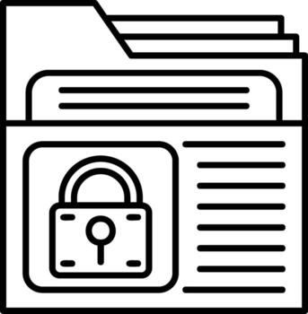 Secure Folder Outline Style Icon vector