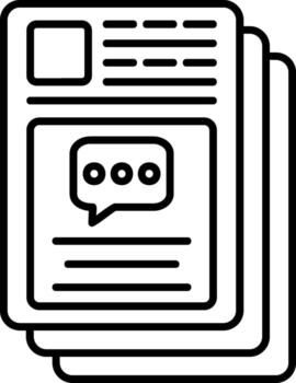 Message Page Outline Style Icon vector
