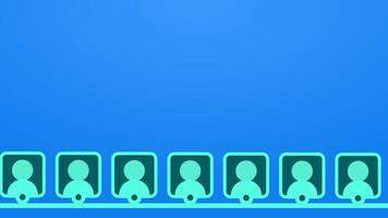 A sequence of digital profiles connected together, symbolizing modern identity networks, communication, and integration of human-data systems video