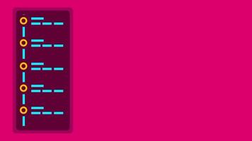 A vibrant process flowboard showcasing a structured task list with indicators, designed for efficient workflow tracking and task management video
