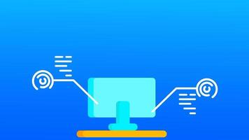 un' moderno computer sistema collegato con digitale segnali, che rappresentano globale rete, comunicazione, e inteligente dati scambio nel tecnologia video