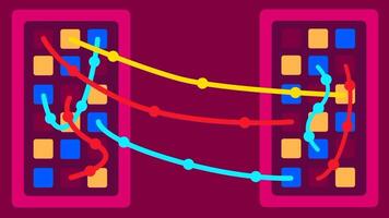 un' colorato Rete cablaggio design che rappresentano connettività, digitale comunicazione, e il essenziale ruolo di strutturato cablaggio nel sistemi video