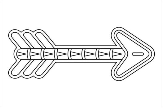 Stylized arrow design with multiple segments and directional pointer silhouette white background vector