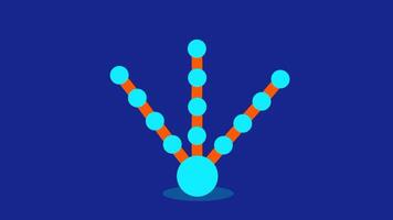 een flexibel robot mechanisme ontworpen met verbonden elementen, symboliseert aanpassingsvermogen, automatisering, en innovatie in futuristische robot bouwkunde video