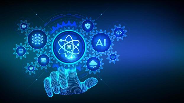 Futuristic AI technology interface concept vector