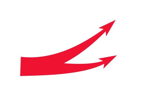 Dynamic curved war arrows in red indicating strategy and motion in tactical combat scenes vector