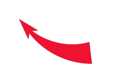 Dynamic red curved arrow represents aggressive attack movement and strategic action vector
