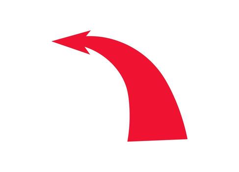 Bold red arrow with curved design signifying dynamic attack and strategic motion vector