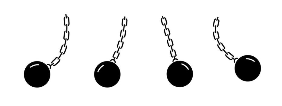 Wrecking ball sequence with chains in various styles for demolition and construction vector