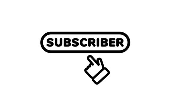 Icon of a hand clicking a subscribe button in a simple design for online interaction vector