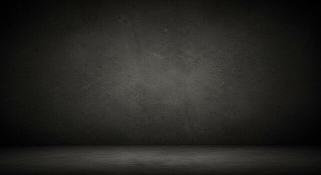 Dark Empty Studio Wall with Concrete Texture and Shadowed Floor photo