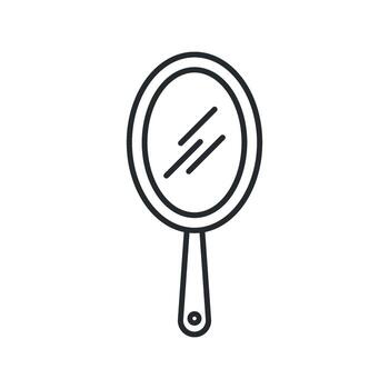 Simple Line Art Style Eclipse Simple Mirror Icon Template Illustration Design vector