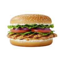 gegrillt Hähnchen Burger isoliert auf transparent Hintergrund png