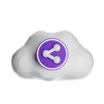 Cloud computing sharing data transferring information online storage backup 3d icon on transparent background png