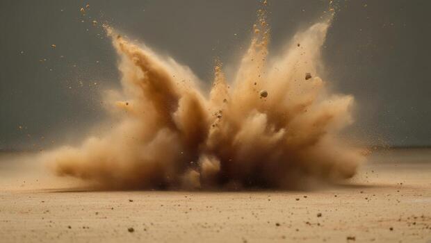 Brown Dust Explosion in Studio Close-Up photo