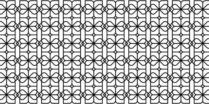 Intricate black and white geometric pattern with repeating oval and vertical elements vector