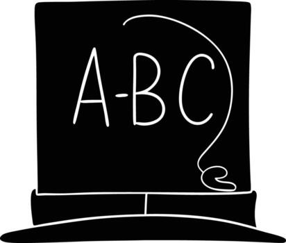 Blackboard with abc written on it silhouette isolated on white background isolated on transparent background vector