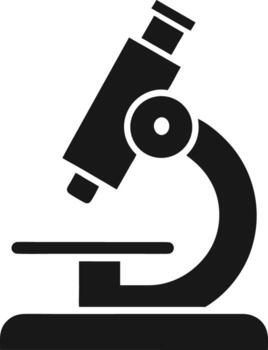 Black silhouette of a laboratory microscope isolated on white background isolated on transparent background vector