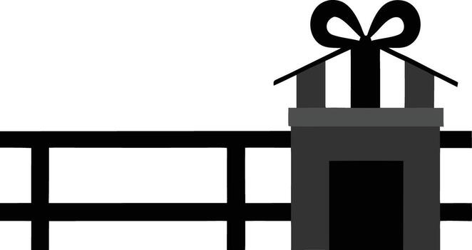 Stylized silhouette of a chimney with a bow on a white background isolated on white background isolated on transparent background vector