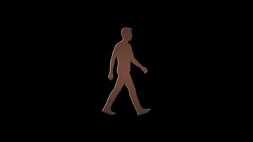 Man walking and transforming into glittering particles on black background video