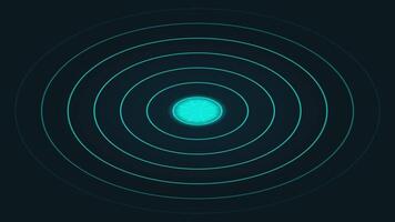 dynamisk radar animering med pulserande ringar och central nod för Sök video