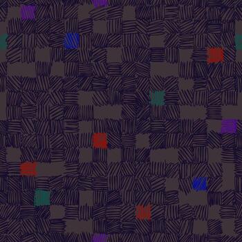 mano dibujado sin costura modelo. garabatear, desigual eclosión en cuadrado formas comprobado artístico moderno antecedentes. vector